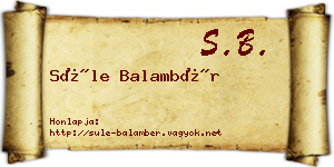 Süle Balambér névjegykártya